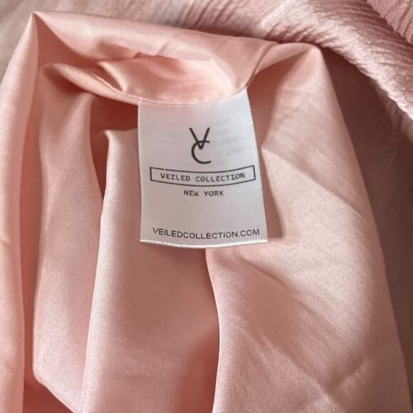 Veiled Collection New York Designer Maxi Dress Light Pink Crepe US Small - Picture 9 of 9